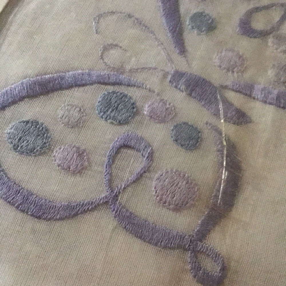 Pottery Barn Butterfly Embroidered Shower Curtain NEW - Picture 5 of 5